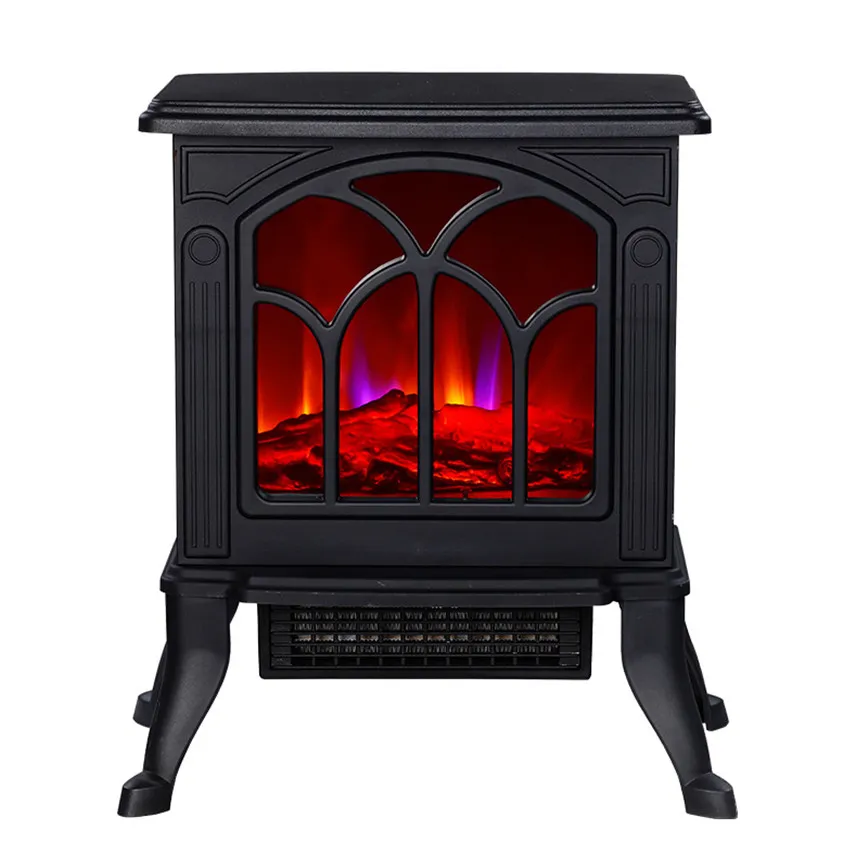 Chauffage domestique autoportant, Portable, petite flamme 3D, fausse flamme, chauffage de l'air électrique, pour la maison, cheminée électrique en fonte