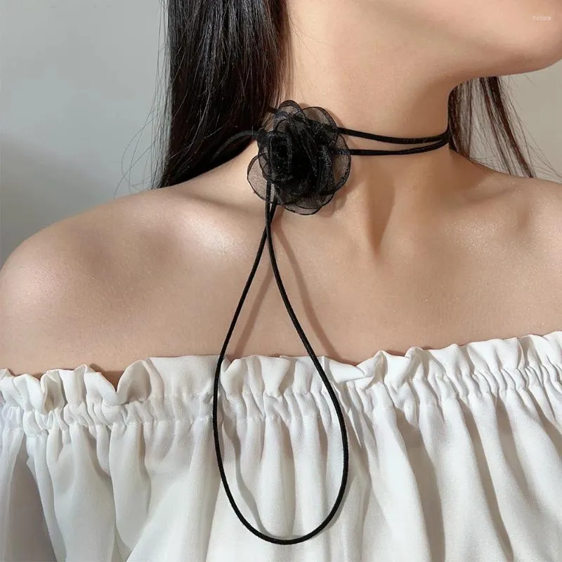 Black 2024 silk choker