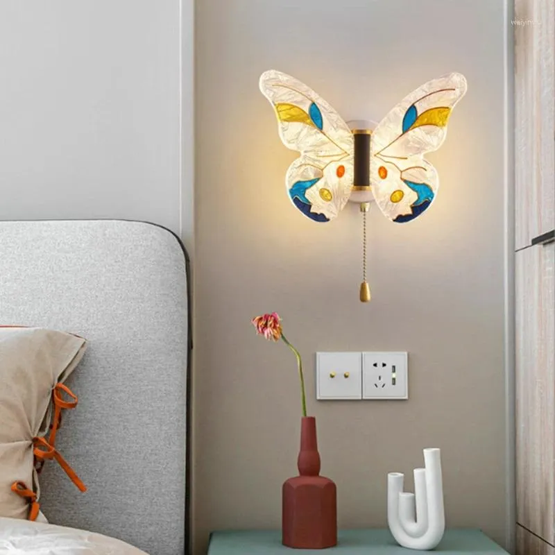 Plafondverlichting Creatieve bedlamp Moderne vlindergang Muur LED Slaapkamer Achtergrond Binnen Versier armaturen