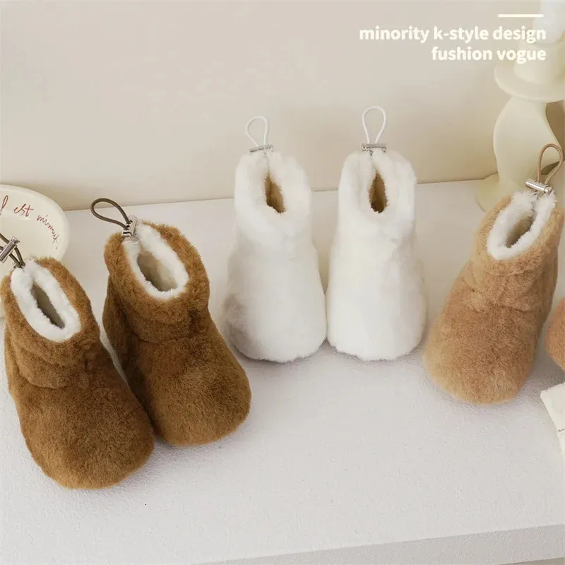 Stivali Bambini Stivali da neve Ragazze invernali Pelliccia di coniglio solida Stivali caldi Ragazzi Suola morbida Scarpe casual antiscivolo Taglia 21-30 231026