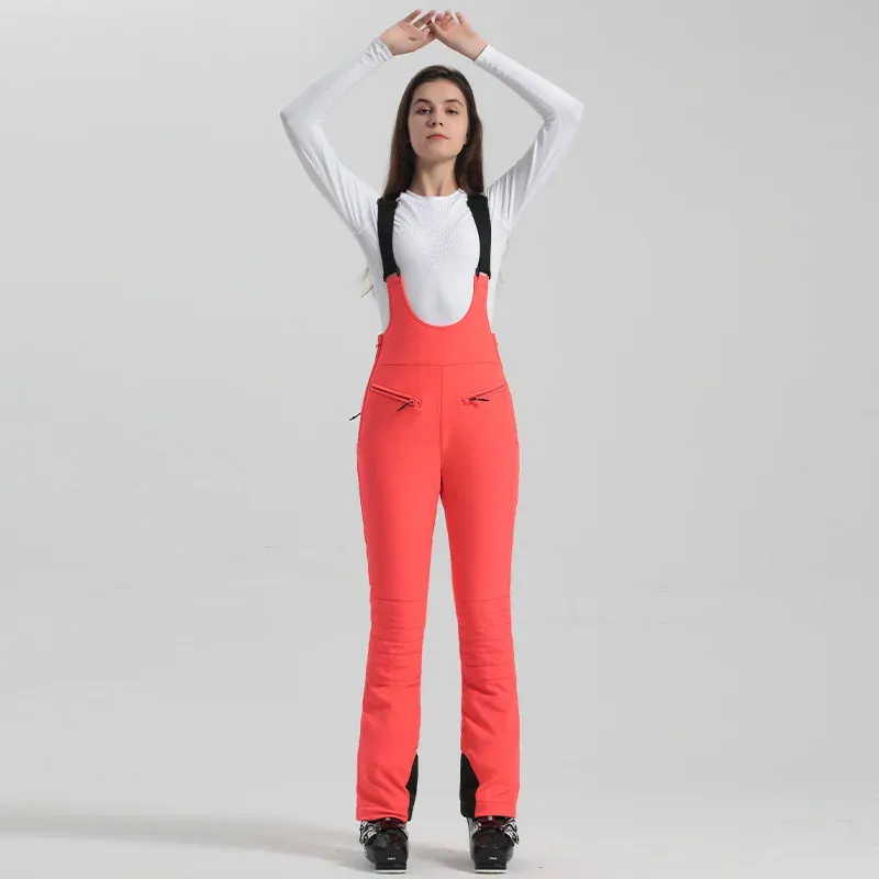 Womens Slim Snow Pants Womens With Double Plate, High Elasticity