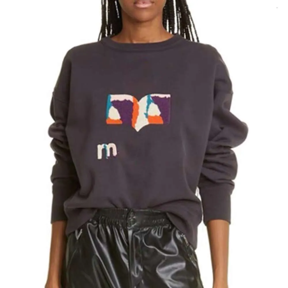 Isabel Marant 디자이너 스웨트 셔츠 후 까마귀 날씬한 패션 풀오버 캐주얼 다목적 클래식 핫 레터 수 놓은 느슨한 후드 스웨터 트렌드 이사벨 Marant
