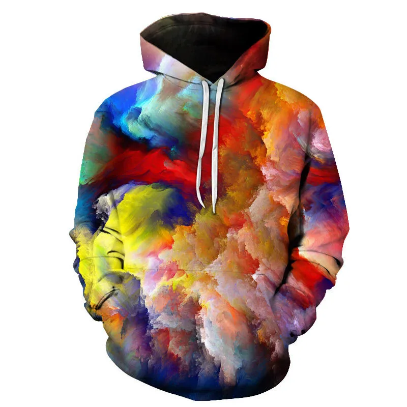 Customized Hoodies & Sweatshirts Colorful Clouds Mens hooded sweater Fashion Casual