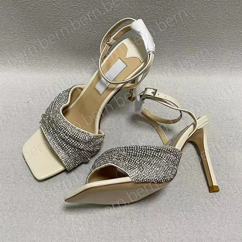 Sandalias de tacón alto para mujer, moda de alta calidad, regalo de Navidad para mujer