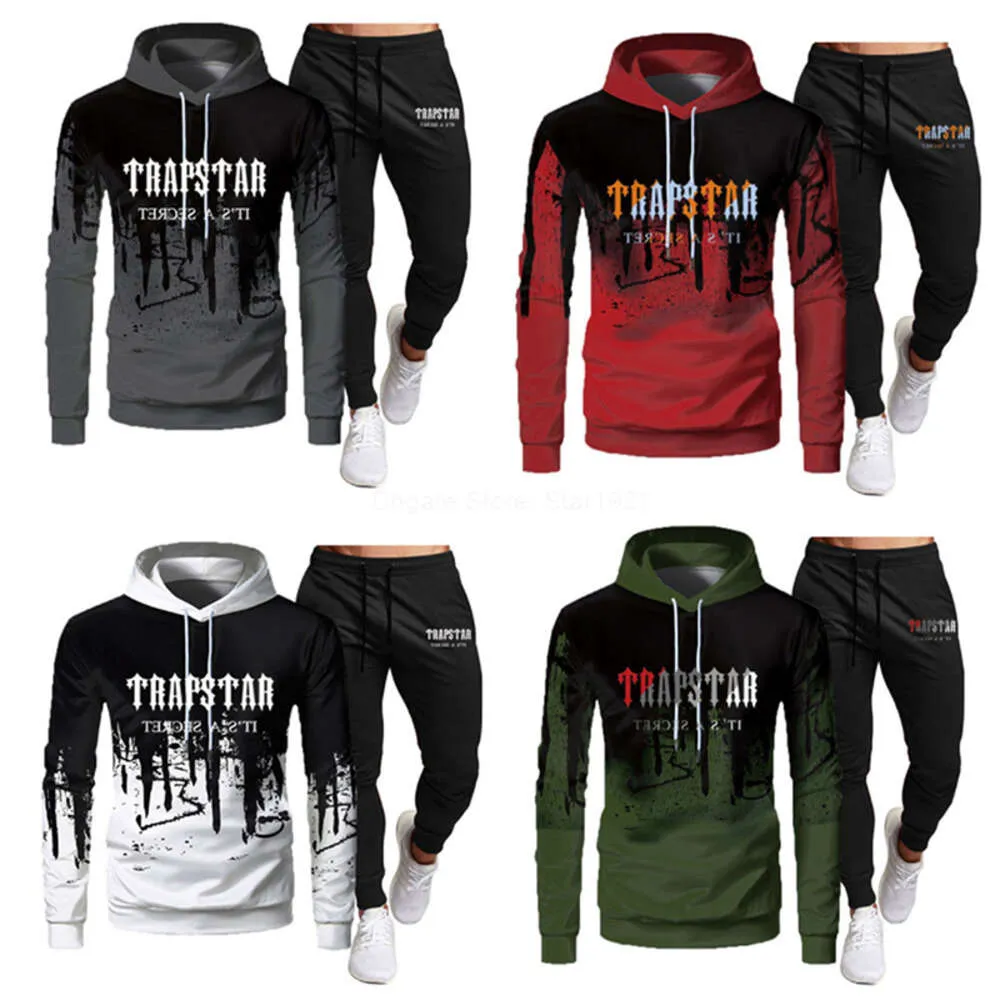 Luxe Trapstar designer Heren Trainingspakken Dames bedrukte letter fleece Hoodie broek Sweatsuit liefhebbers los casual sport jogging trainingspak Maat S/M/L/XL/XXL/XXXL