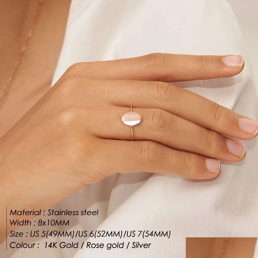 Bandringen Delicate Ovale Ring Sierlijke Vergulde Blank Minimalistische Feministische Ringen Voor Vrouwen Groothandel Drop Delivery Sieraden Ri Dhgarden Otuu7