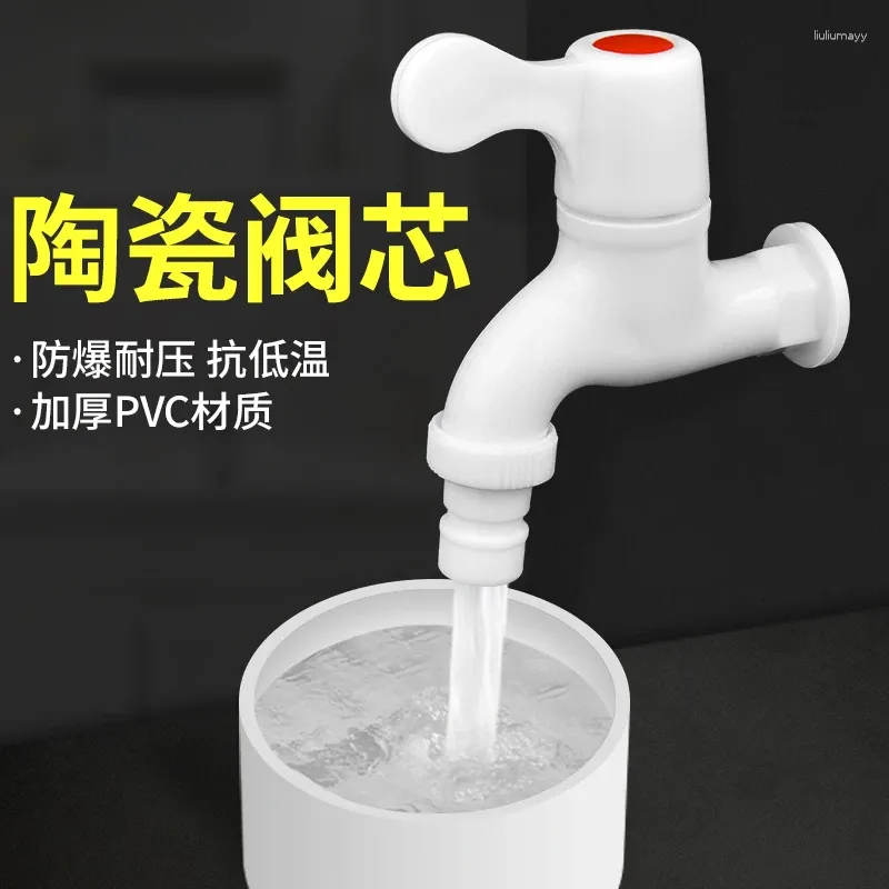 Bathroom Sink Faucets Household PVC Plastic Faucet 4 Points And 6 Leak Proof Burst Long-lasting Durable Water Washing Machine