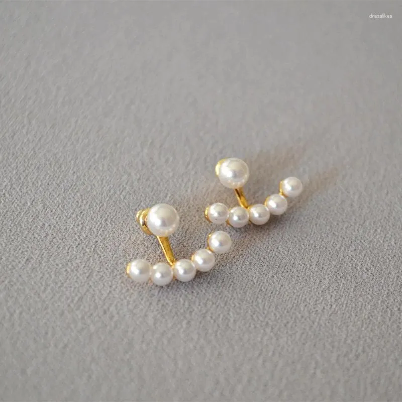 Hoop Earrings Creative Design From Japan And South Korea Detachable Floating Pearls Elegant Gentle Temperament 925 Silver Needles