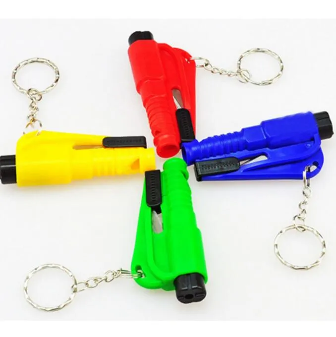 Life Saving Hammer Plastic Keychain With Lanyard And Key Chain