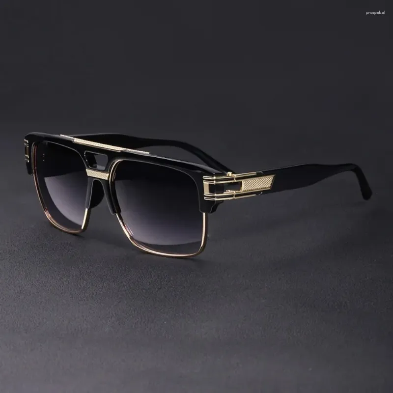 Sonnenbrille 2023 Vintage Männliche Flache Top Männer Marke Schwarz Quadrat Shades UV400 Gradienten Sonnenbrille Coole Frauen Punk Mode