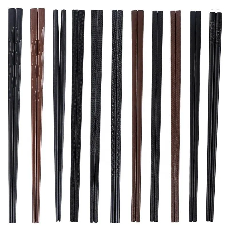 Chopsticks tillverkar El Friendly Pure Black Plastic Alloy Wholoy Passage Dispoble Bulk