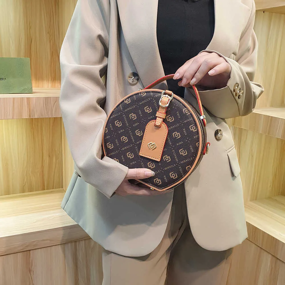Taschen Store Outlet Kleines Design 2023 Neue Umhängetasche Runde Tasche Vielseitige Pendler-One-Shoulder-Handtasche für Frauen