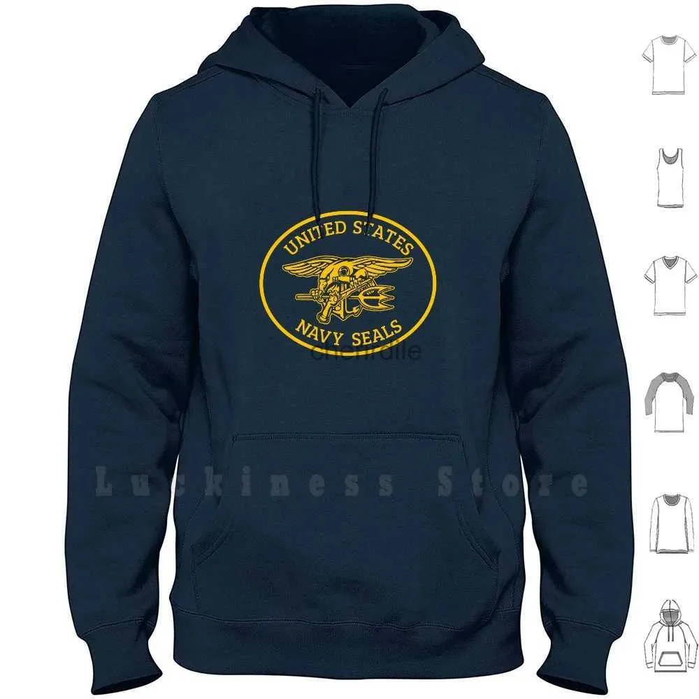 Herenhoodies Sweatshirts V.S. Navy Seals / Seal Hoodie met lange mouwen Us Special Forces Team S E A L Ar 15 M4 M 16 wapens YQ231027