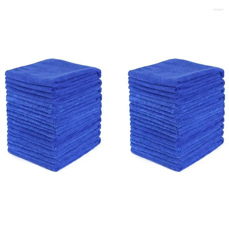 Car Wash Solutions 40Pcs Absorbent Microfiber Towel Care Home Kitchen Washing Clean Cloth Blue