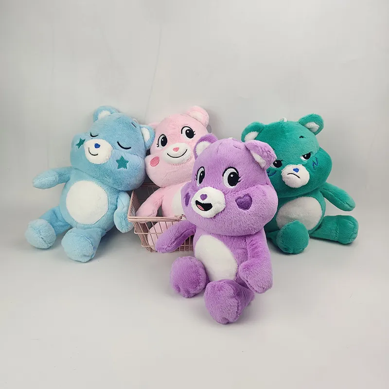 Wholesale cute rainbow bear plush toys children's game playmate holiday gift claw machine prizes