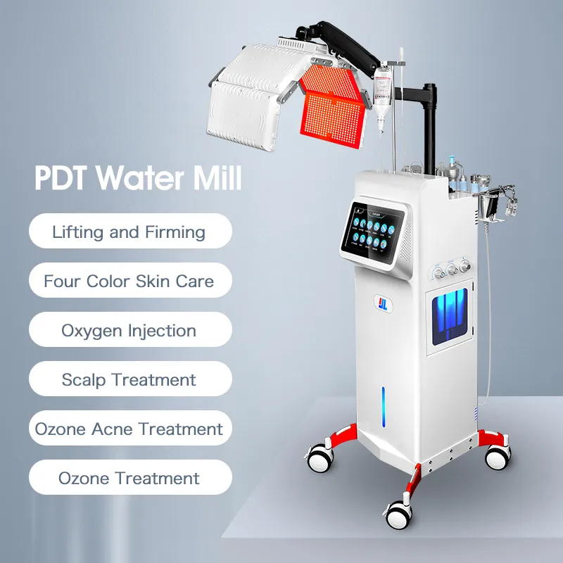 Fashion Design Standing 10 Working Handles Skin Rejuvenation Face Shaping Deep Cleansing Oil Removal Acne Scar Repairing Wrinkle Redness Remove Salon with PDT