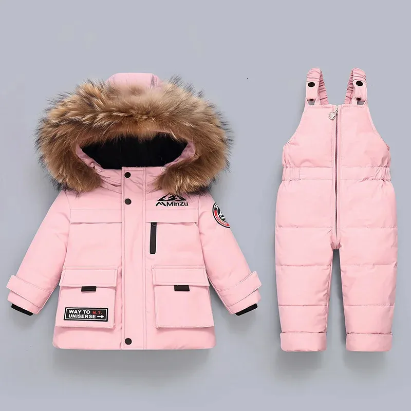 Manteau en duvet pour bébé, vestes chaudes d'hiver, combinaison pour garçons, ensemble de vêtements pour enfants, 2 pièces, salopette pour nourrissons, vêtements pour filles, combinaison de neige pour enfants, parka 231026