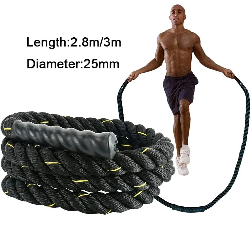 Jump Ropes Fitness Heavy Rope Crossfit Weighted Battle Skipping Power  Training Improve Strength Muscle Home Gym Equipment 231027 From Hu09,  $19.33