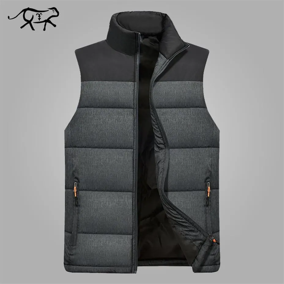 Novo inverno dos homens sem mangas jaqueta masculina para baixo colete quente grosso com capuz casacos masculino algodão-acolchoado trabalho colete gilet homme v248w