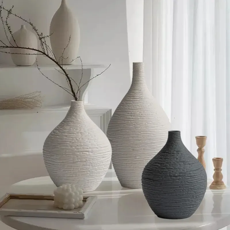 Vaser enkel keramisk vasdekoration för hem nordisk lyx n mun blomma potten vardagsrum interiör office skrivbordsdekor gåva 231027