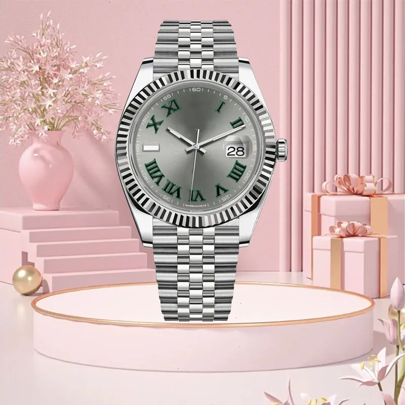 Mens Datejust Tasarım Spor Tarzı Otomatik Hareket Altın Paslanmaz Çelik Altın Diyal Katlama Düğmesi Yüksek Kalite Mekanik İzle Uhr Montre De Luxe Moda