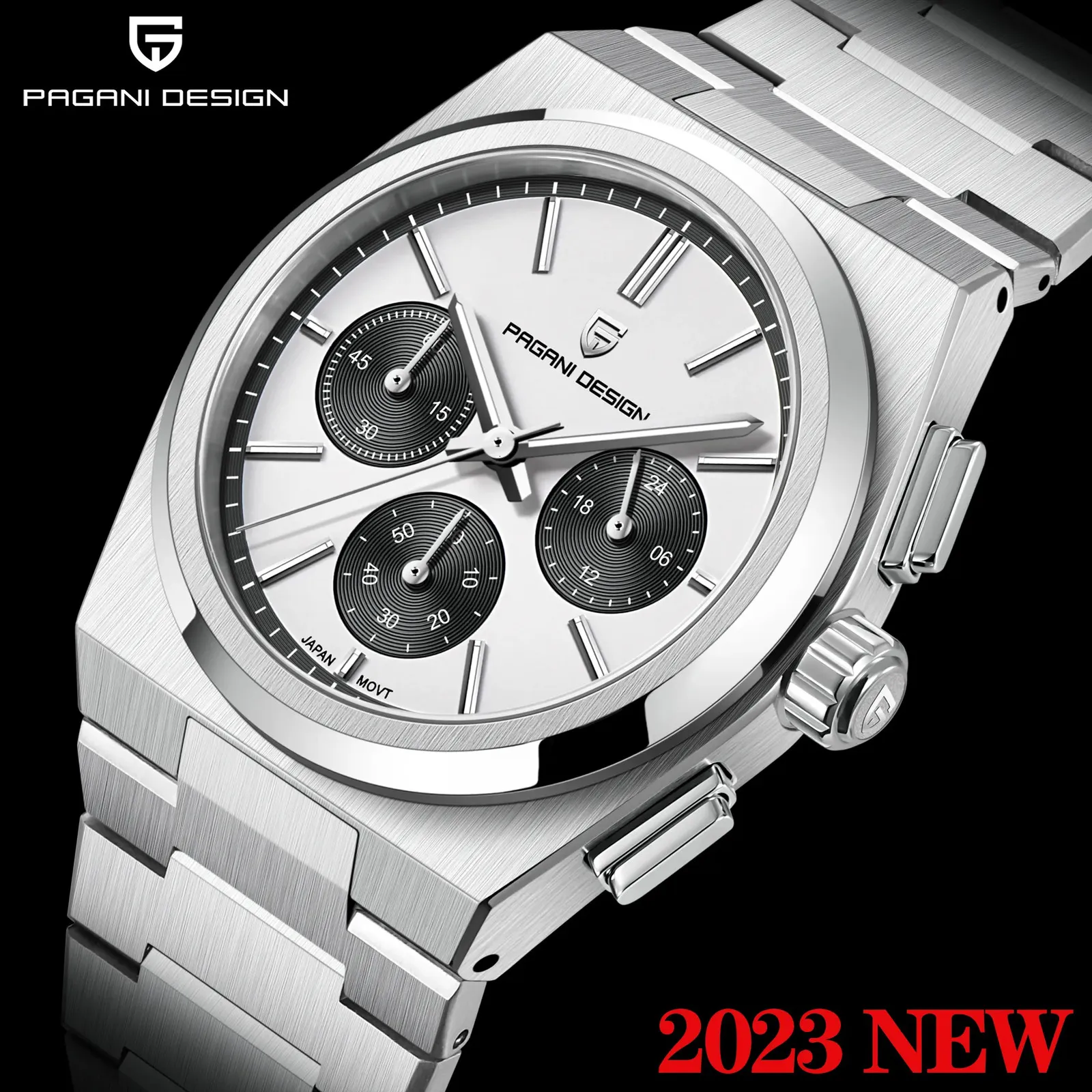 기타 시계 Pagani Design Classic Men 's Sport Quartz 시계 Sapphire Stainless Steel VK63 방수 시계 relogios Masculinos 231026