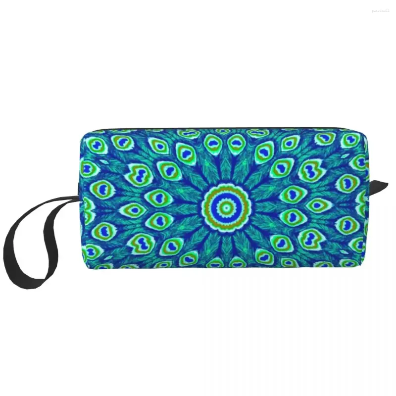 Sacs à cosmétiques voyage Mandala paon Plumage trousse de toilette mignon organisateur de maquillage femmes beauté stockage Dopp Kit boîte étui