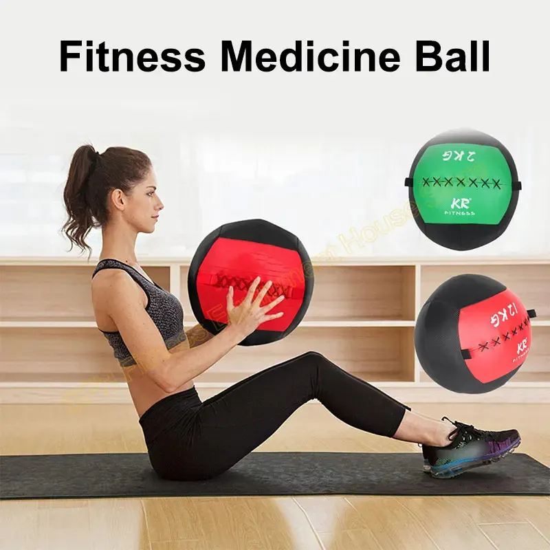 Fitness Balls PU Soft Medicine Gym Snatch Wall Ball Gravity For Crossfit Balance Training Diameter 35cm Empty Workout 231027