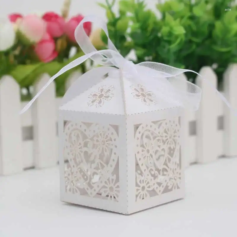 Gift Wrap 50pcs/lot Wedding Birthday Party Favors Candy BOX Boxes Love Heart Packaging Lase Cut Baby Shower Chocolate Cookie