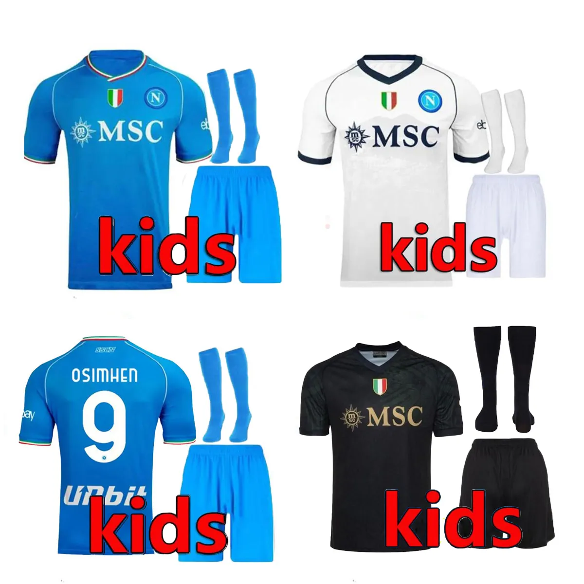 2023 Maglia Napoli Soccer Jersey 23 24 Maglie Calcio Zielinski Anguissa Olivera Kvaratskhelia Maglietta Napolis Kids Football Kits