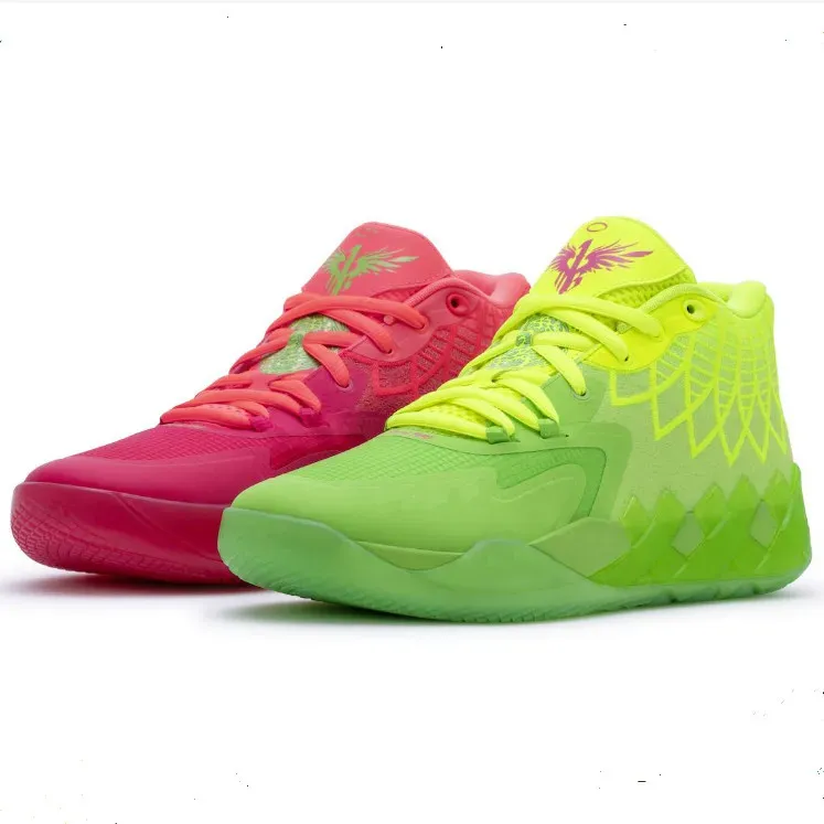 Kleid Schuhe Basketball Schuhe Ball MB1 Rick Und Morty Männer Basketball Schuhe Sport Grau Rot Lila Glimmer Rosa Grün SchwarzShoe Trainner Sneakers