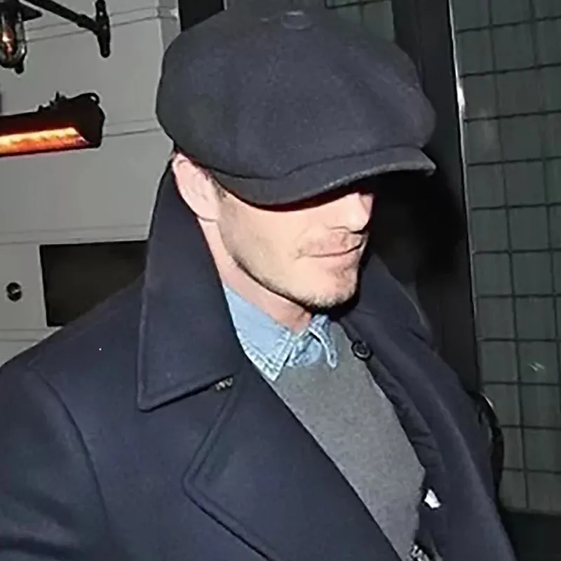 Mens Herringbone Tweed Beret - Retro Peaky Blinders Style
