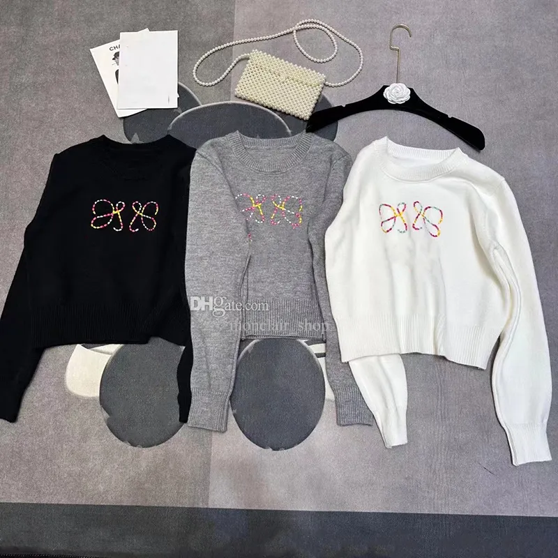 Sweatshirts Womens Sweater L Hem Ny broderad logotyp Runda hals långärmad tröja Slim Loose Base en mängd olika stilar att välja mellan