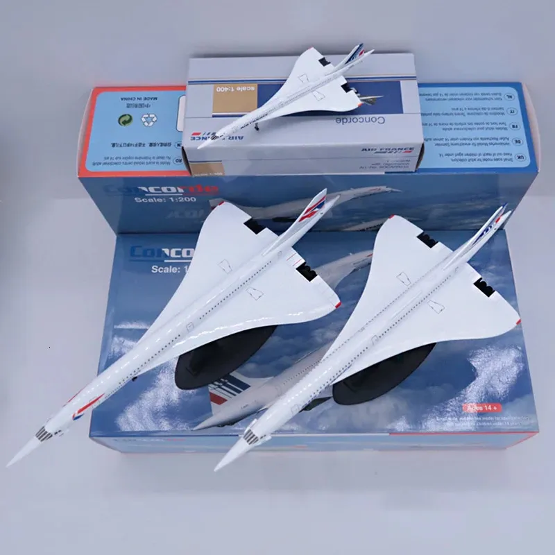 Diecast Concorde Model 1 200 Scale Air France Plane Aircraft Static Display Metal Toy 30cm