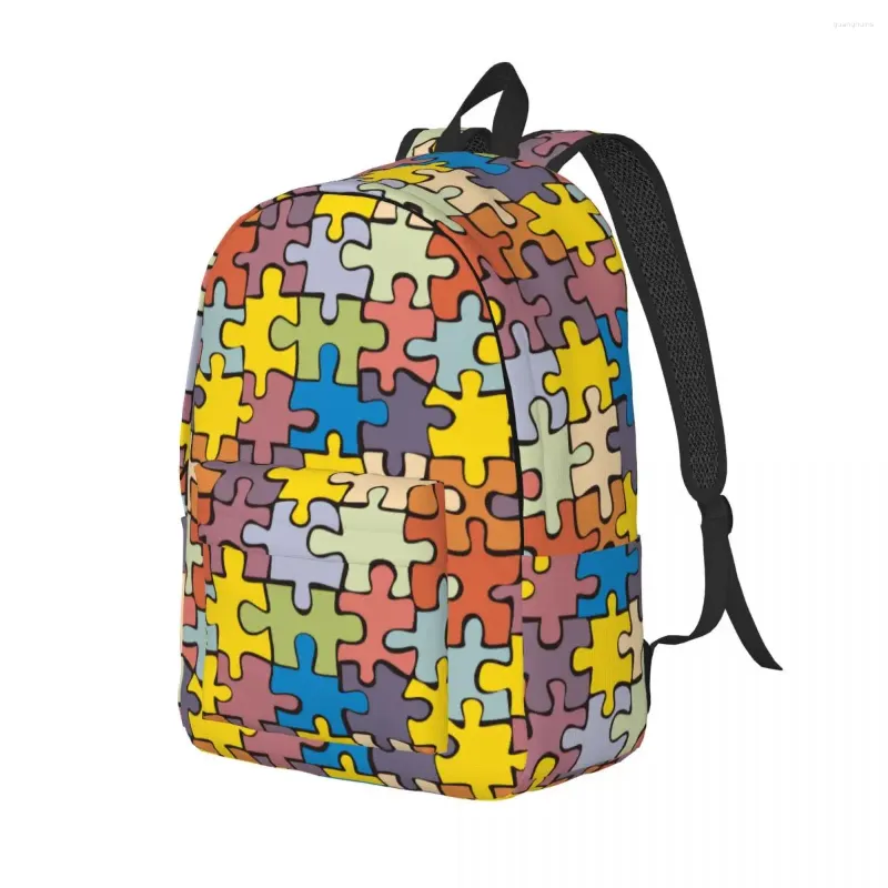 Colorful Cartoon Jigsaw Puzzle Backpacks For Teens For Primary School