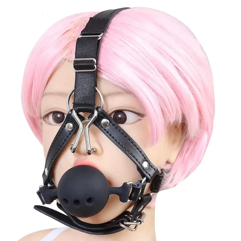 Gag Bouche Ouvert Avec Crochet Nez - Accessoire BDSM, Jeux De Contrainte - Neuf Sans Marque