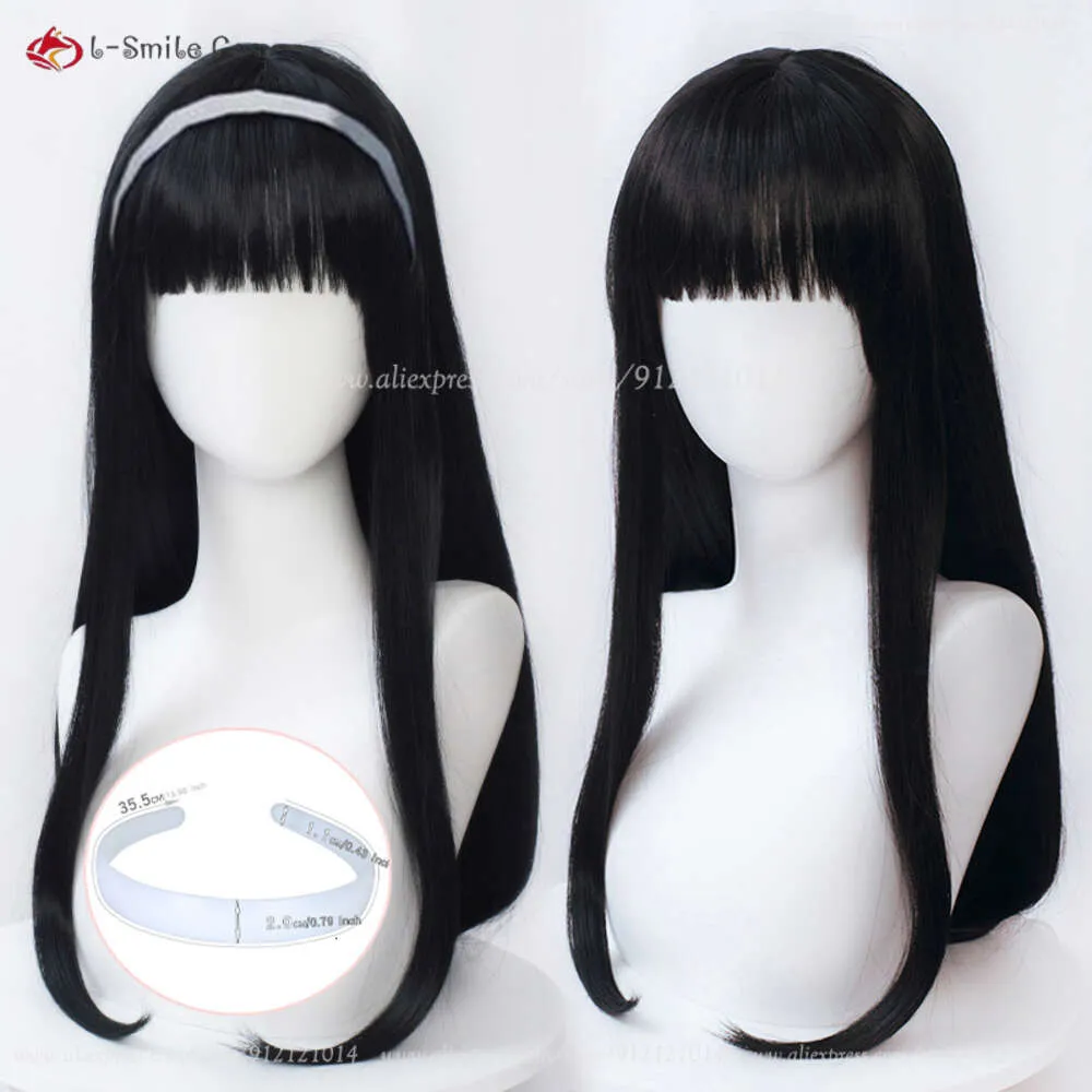 Costumi Catsuit Gioco Identity V Cosplay 60 cm Nero dritto con frangia Yidhra Anime Capelli sintetici resistenti al calore + Protezione parrucca