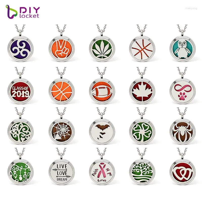 Pendant Necklaces 30mm Stainless Steel Necklace Wholesale Mix Style Essential Oils 269-288