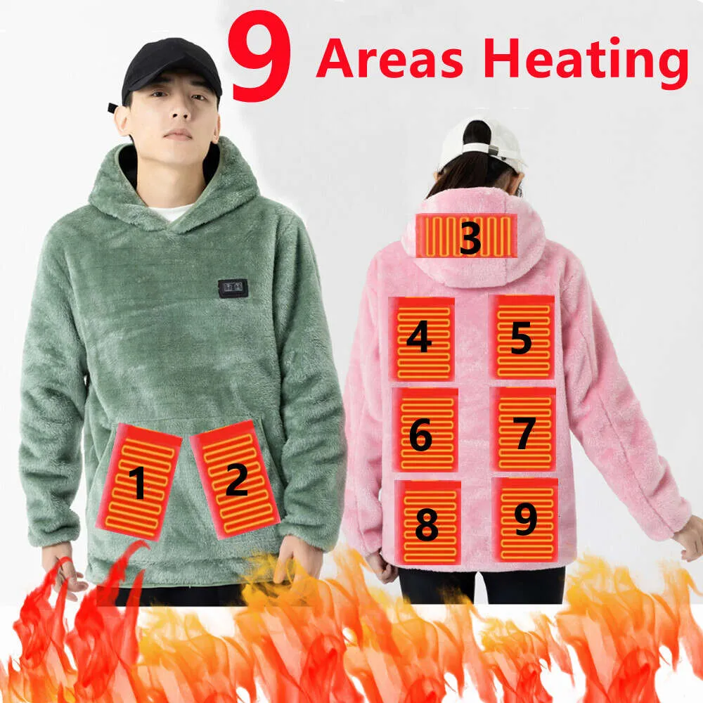 Areas Heated USB Winter Outdoor Electric Heating Hoodies Warm Sprots Thermal Coat Clothing Heatable Cotton