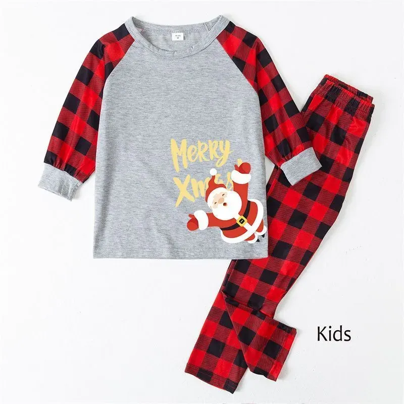 Christmas Matching Pajamas Set Home Clothing Red/Black Women/Men/Kids/Couples Loungewear Sleepwear