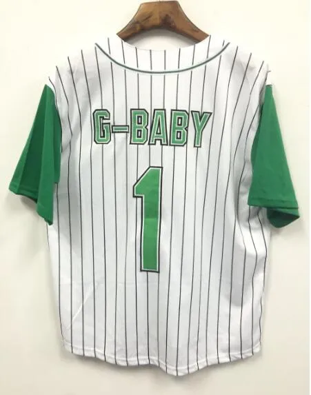 Men 1 Jarius G-Baby USA Movie Kekambas Baseball Jerseys Ed S White Black Size S-XXXL