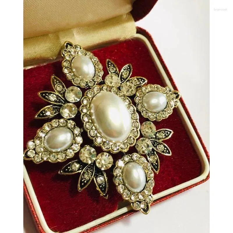 Baroque Style Crystal Pearl Cross Brooch Pendant For Bridal Shawl Pin From Briancook 11.42 DHgate.Com