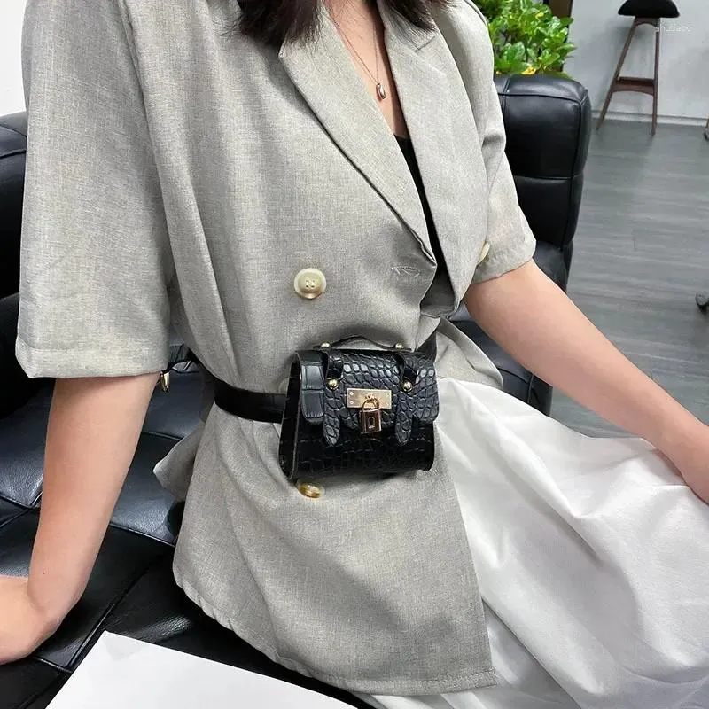 Waist Bags Belt Female Cool Pattern Mini Crocodile Chain Bag Decoration For Small Women