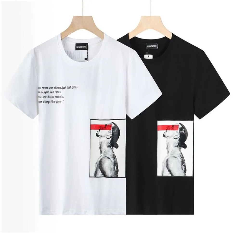 DSQ PHANTOM TURTLE T-shirts pour hommes T-shirts de créateurs pour hommes Noir Blanc Retour Logo Skater T-shirt Hommes Mode d'été Casual Stree2765
