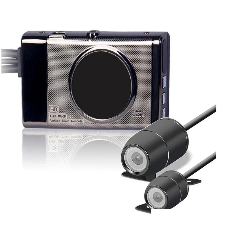 Voertuigen Accessoires 3.0 Tft Dual Lens Motorcamera Hd 720P Dvr Videorecorder Waterdichte Motor Dash Met Achteruitrijcamera Camcorder Dro Dhvfi