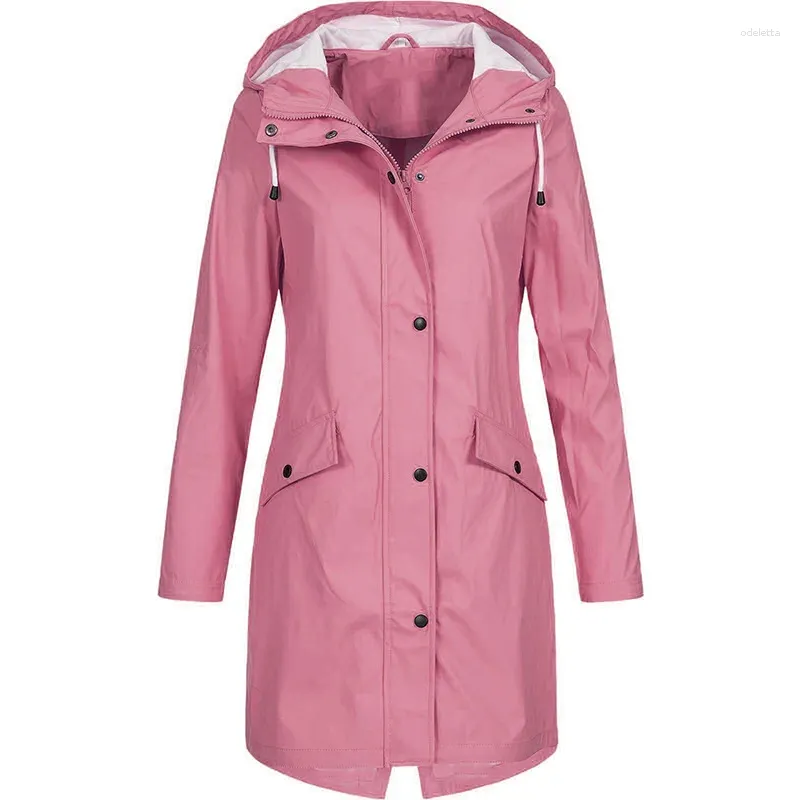 Damskie okopy płaszcze zimowe damskie kurtki długie kurtki dla wiatrówki wędrówki wiatrówki na zewnątrz płaszcz z kapturem płaszcz przeciwdeszczowy Famale