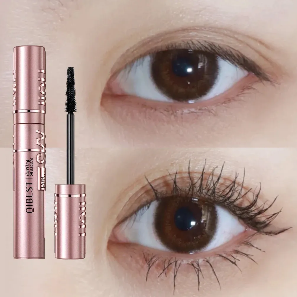 Mascara QI Waterproof Lengthens Eyelashes Extension Black Nonsmudge Lengthening Volume 4D Silk Fiber Cosmetics 231027