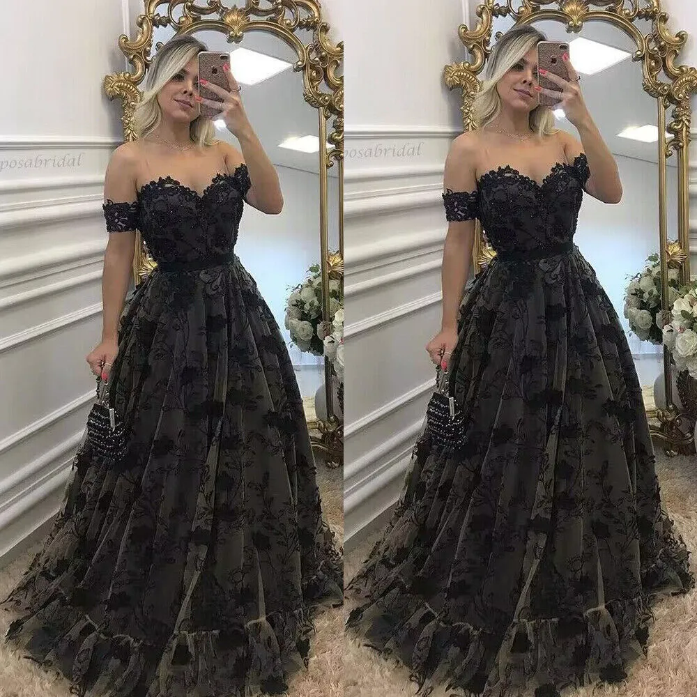 black floral bridesmaid dress MOD1803 by Mon Cheri