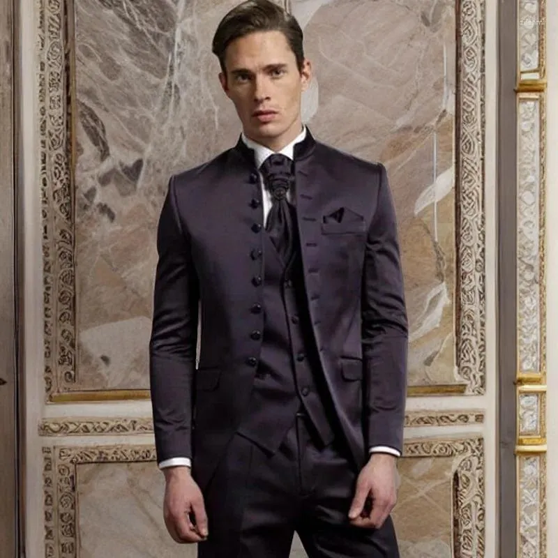 2023 Mens Formal Wedding Suit With Stand Collar Fashionable Old Navy