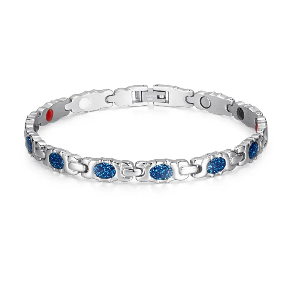 Bangle RainSo Magnetic Crystal Bracelets Bangles Rhinestone Jewelry Women Accessories Healthy Bio Energy Hologram Germanium Bracelets 231027